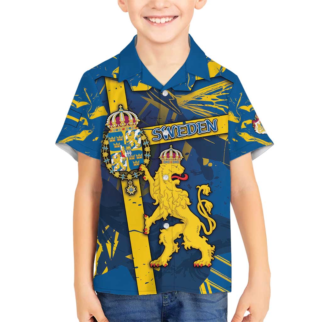 Personalized Sweden Family Matching Off Shoulder Short Dress and Hawaiian Shirt Coat Of Arms Unique Style - Wonder Print Shop
