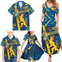 Personalized Sweden Family Matching Summer Maxi Dress and Hawaiian Shirt Coat Of Arms Unique Style - Wonder Print Shop