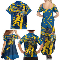 Personalized Sweden Family Matching Summer Maxi Dress and Hawaiian Shirt Coat Of Arms Unique Style - Wonder Print Shop