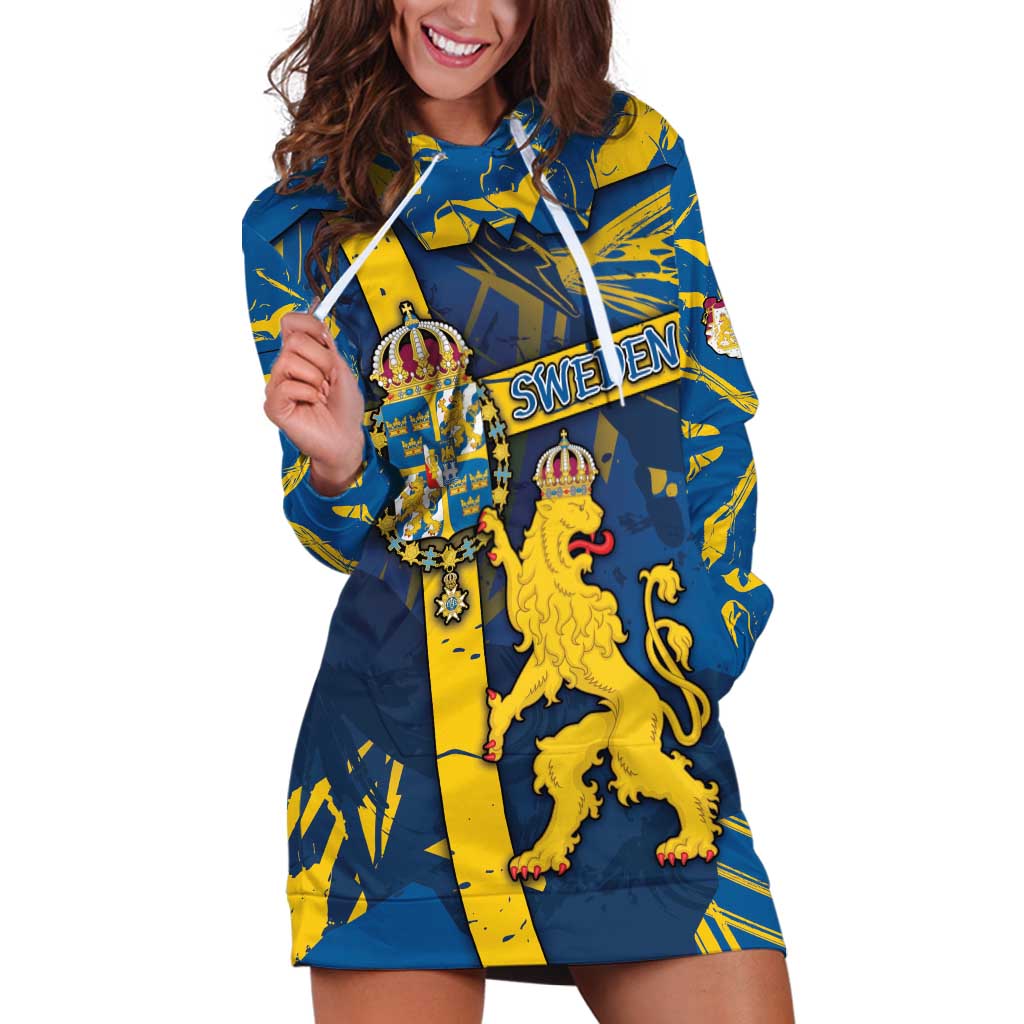 Personalized Sweden Hoodie Dress Coat Of Arms Unique Style - Wonder Print Shop