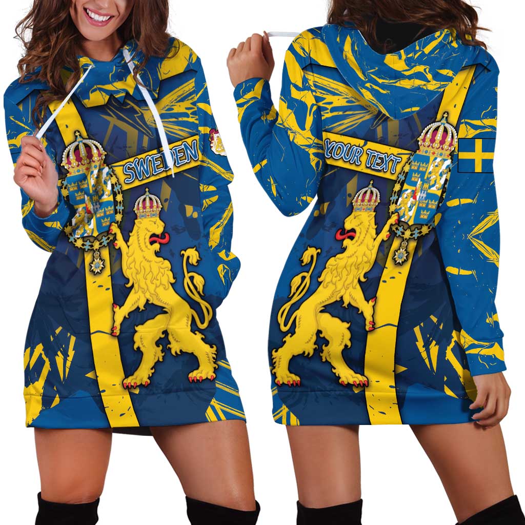 Personalized Sweden Hoodie Dress Coat Of Arms Unique Style - Wonder Print Shop