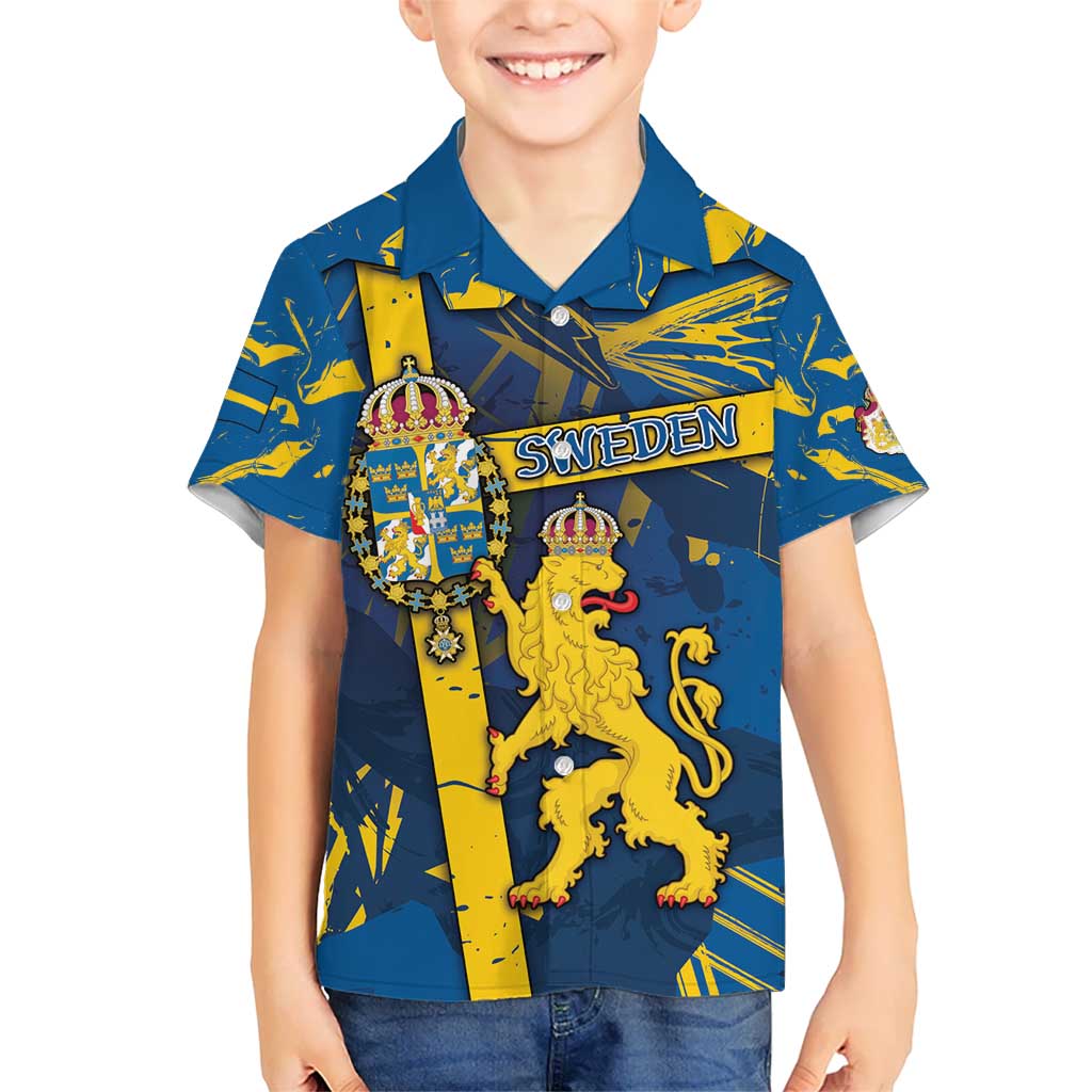 Personalized Sweden Kid Hawaiian Shirt Coat Of Arms Unique Style - Wonder Print Shop