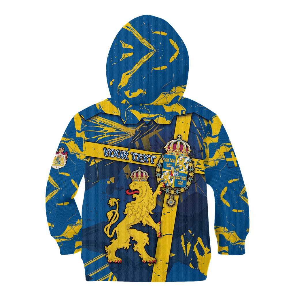 Personalized Sweden Kid Hoodie Coat Of Arms Unique Style - Wonder Print Shop