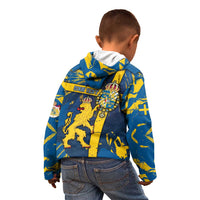 Personalized Sweden Kid Hoodie Coat Of Arms Unique Style - Wonder Print Shop