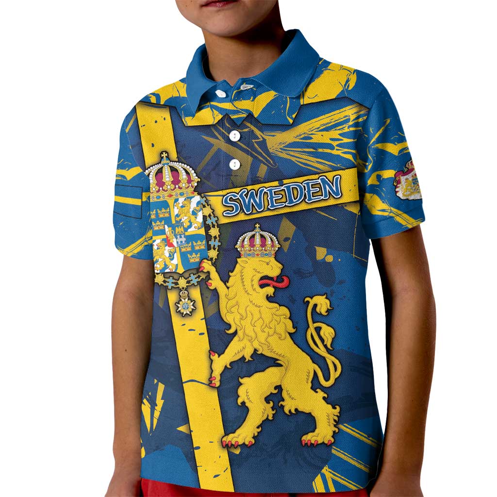 Personalized Sweden Kid Polo Shirt Coat Of Arms Unique Style - Wonder Print Shop