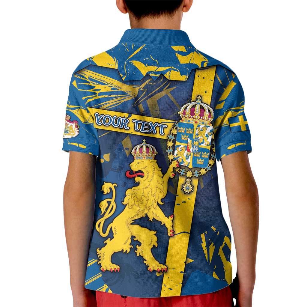 Personalized Sweden Kid Polo Shirt Coat Of Arms Unique Style - Wonder Print Shop