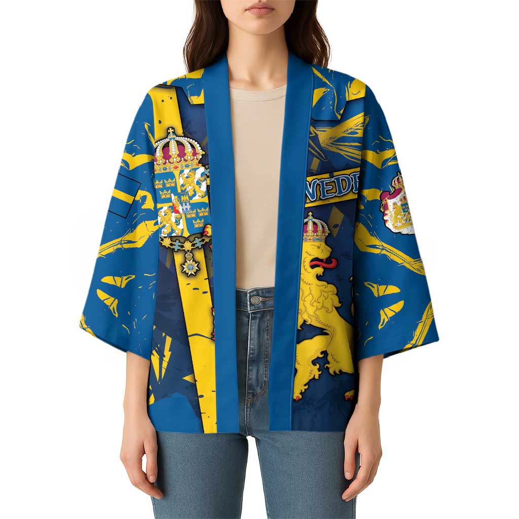 Personalized Sweden Kimono Coat Of Arms Unique Style - Wonder Print Shop
