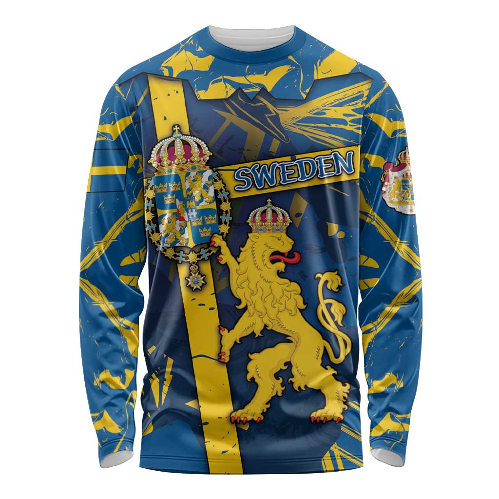 Personalized Sweden Long Sleeve Shirt Coat Of Arms Unique Style - Wonder Print Shop