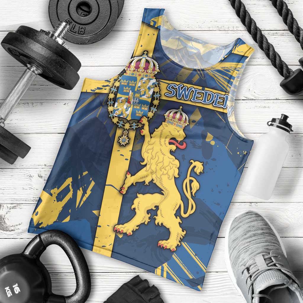 Personalized Sweden Men Tank Top Coat Of Arms Unique Style - Wonder Print Shop