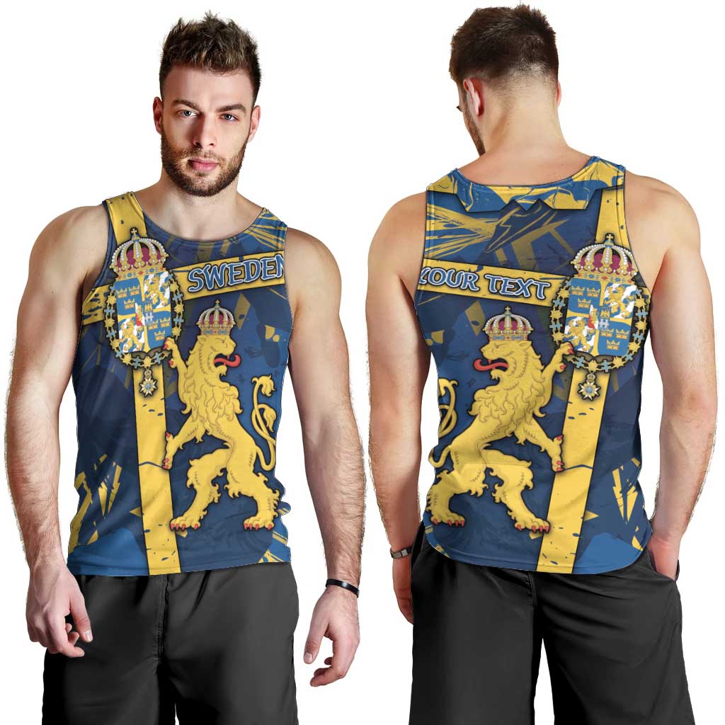 Personalized Sweden Men Tank Top Coat Of Arms Unique Style - Wonder Print Shop