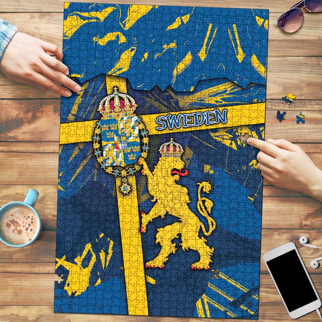 Sweden Puzzle Coat Of Arms Unique Style - Wonder Print Shop