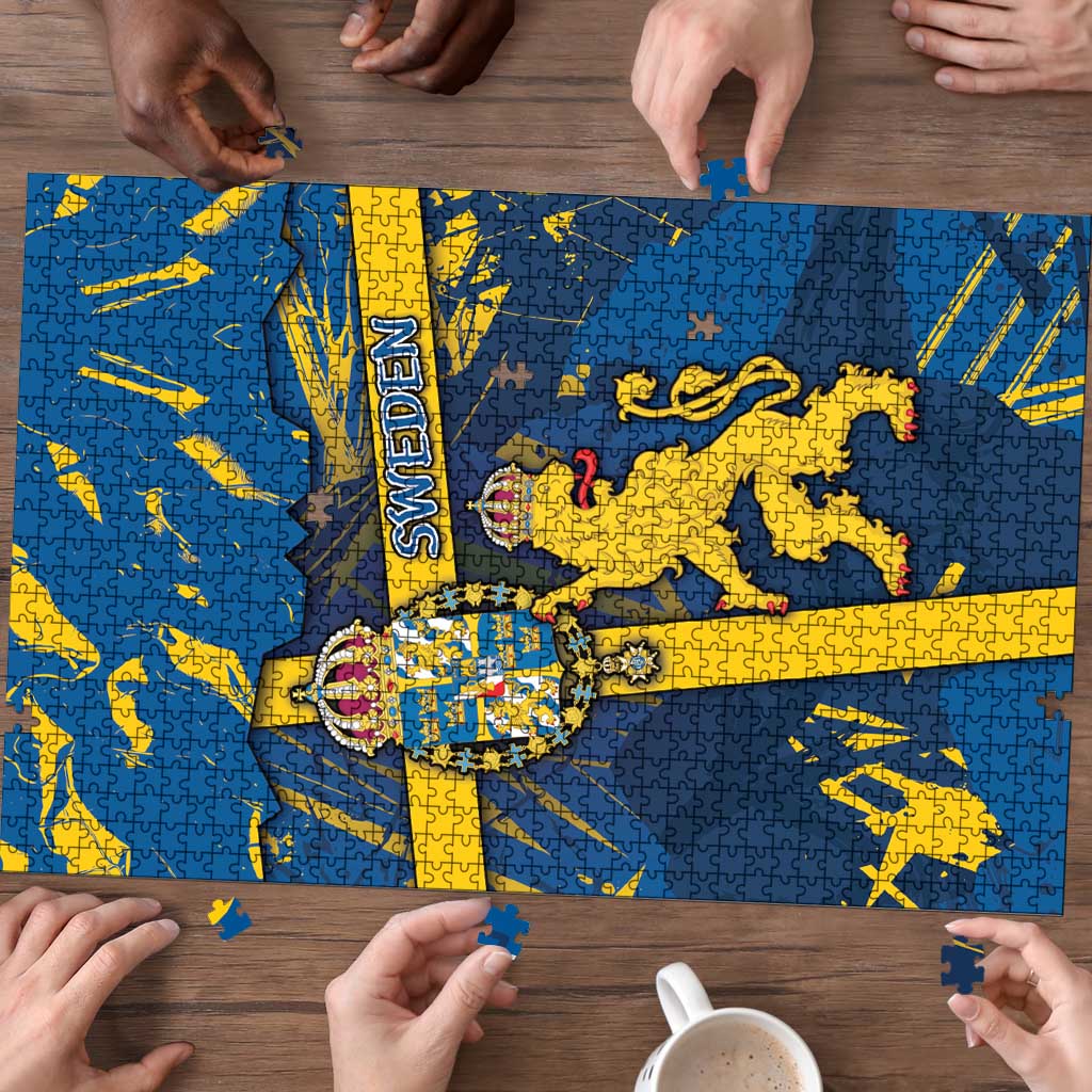 Sweden Puzzle Coat Of Arms Unique Style - Wonder Print Shop
