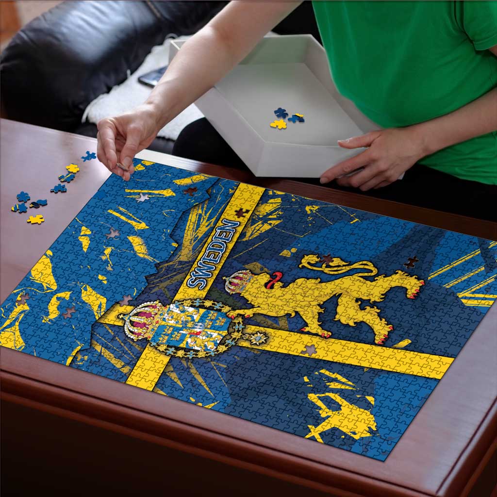 Sweden Puzzle Coat Of Arms Unique Style - Wonder Print Shop