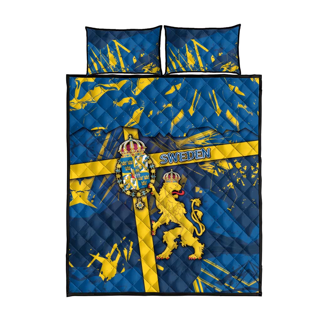 Sweden Quilt Bed Set Coat Of Arms Unique Style - Wonder Print Shop