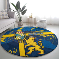 Sweden Round Carpet Coat Of Arms Unique Style - Wonder Print Shop