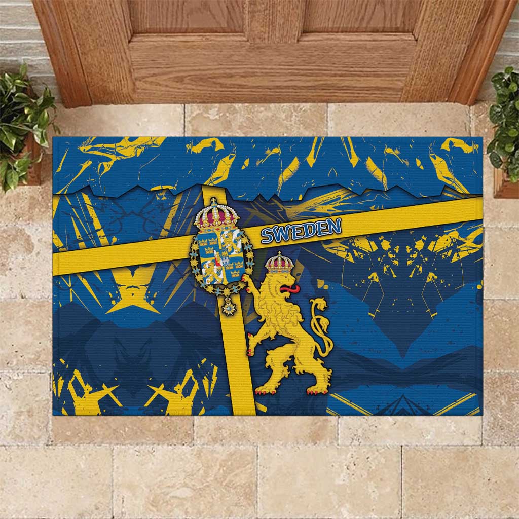 Sweden Rubber Doormat Coat Of Arms Unique Style - Wonder Print Shop