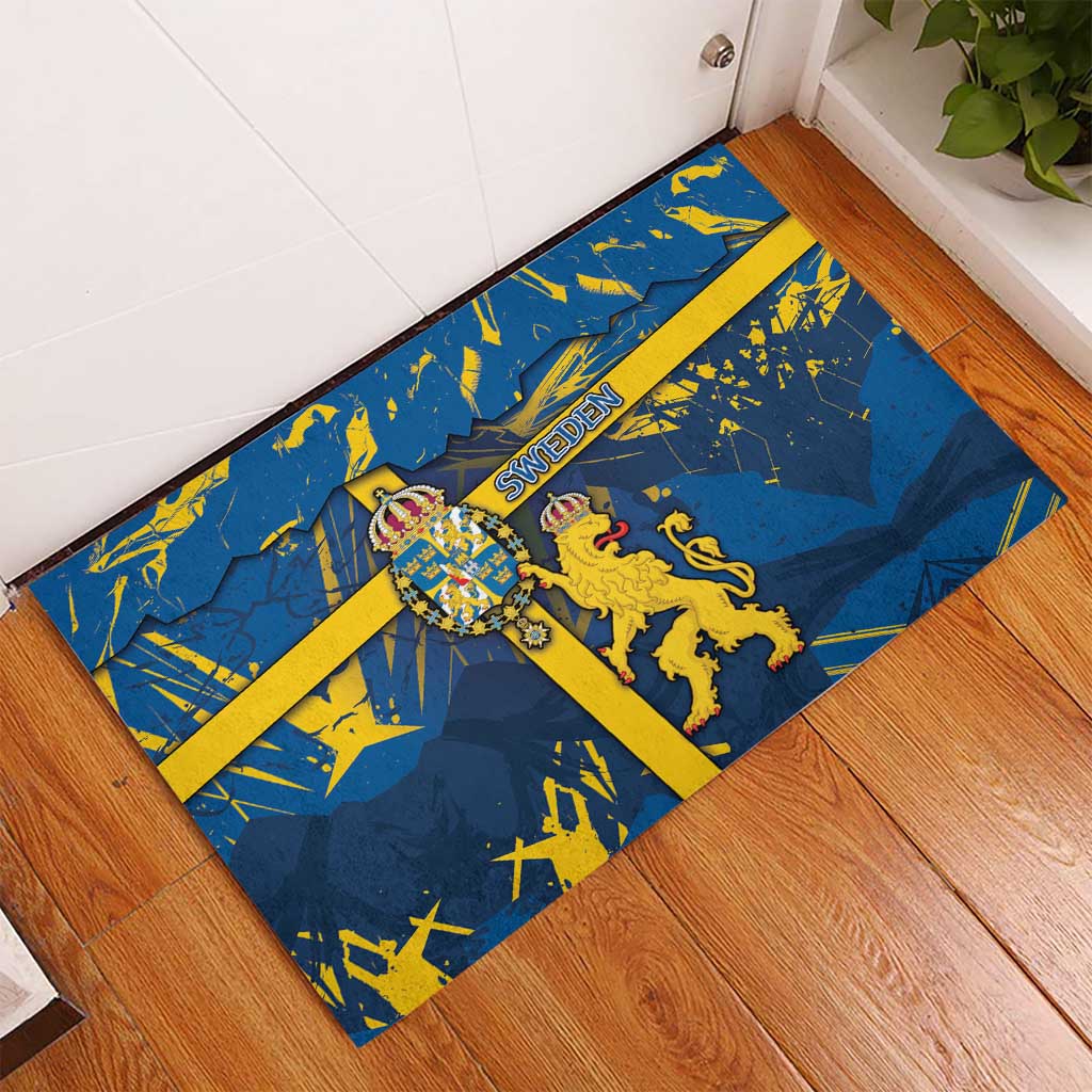Sweden Rubber Doormat Coat Of Arms Unique Style - Wonder Print Shop