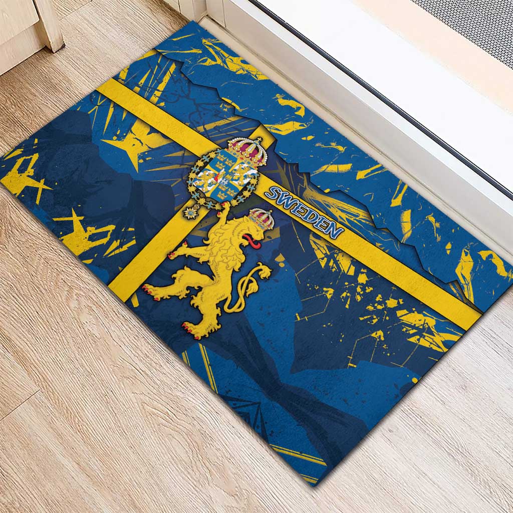 Sweden Rubber Doormat Coat Of Arms Unique Style - Wonder Print Shop