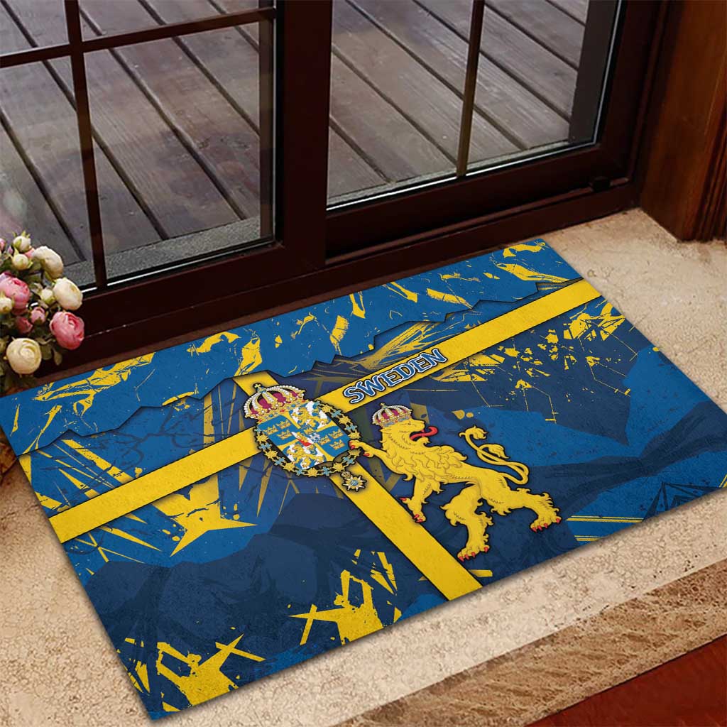 Sweden Rubber Doormat Coat Of Arms Unique Style - Wonder Print Shop