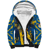 Personalized Sweden Sherpa Hoodie Coat Of Arms Unique Style - Wonder Print Shop