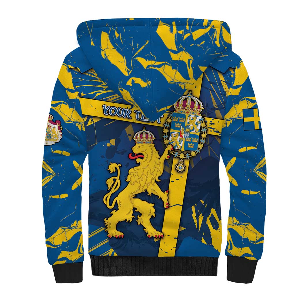 Personalized Sweden Sherpa Hoodie Coat Of Arms Unique Style - Wonder Print Shop
