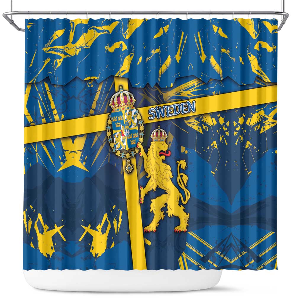 Sweden Shower Curtain Coat Of Arms Unique Style - Wonder Print Shop