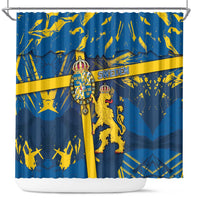 Sweden Shower Curtain Coat Of Arms Unique Style - Wonder Print Shop