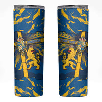 Personalized Sweden Skinny Tumbler Coat Of Arms Unique Style - Wonder Print Shop