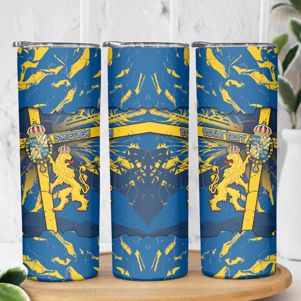Personalized Sweden Skinny Tumbler Coat Of Arms Unique Style - Wonder Print Shop