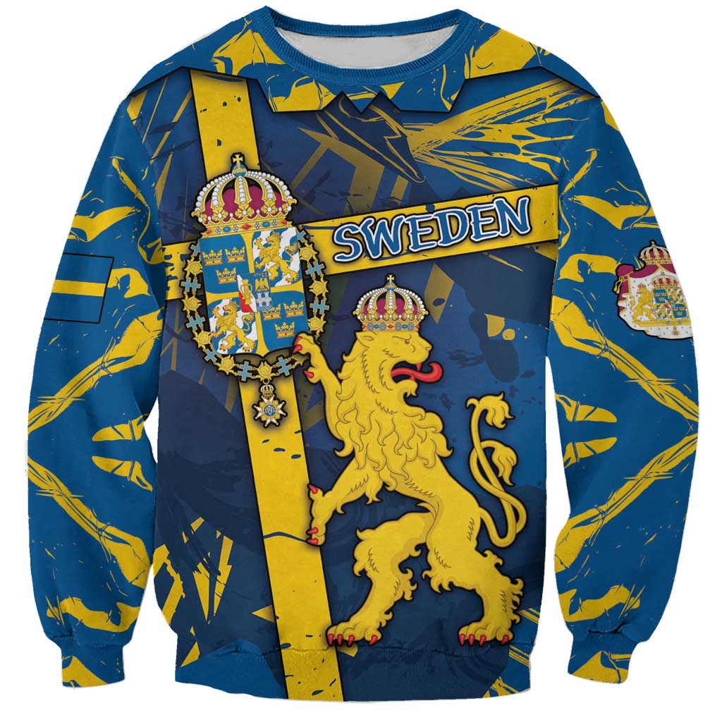 Personalized Sweden Sweatshirt Coat Of Arms Unique Style - Wonder Print Shop