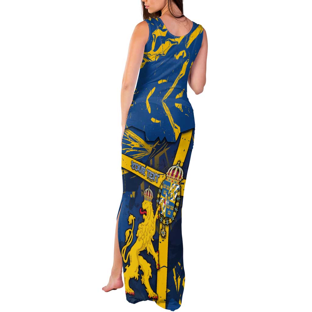 Personalized Sweden Tank Maxi Dress Coat Of Arms Unique Style - Wonder Print Shop