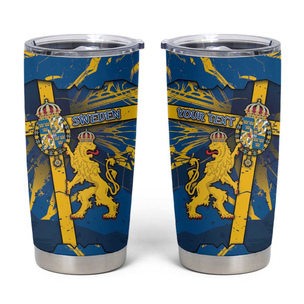 Personalized Sweden Tumbler Cup Coat Of Arms Unique Style - Wonder Print Shop