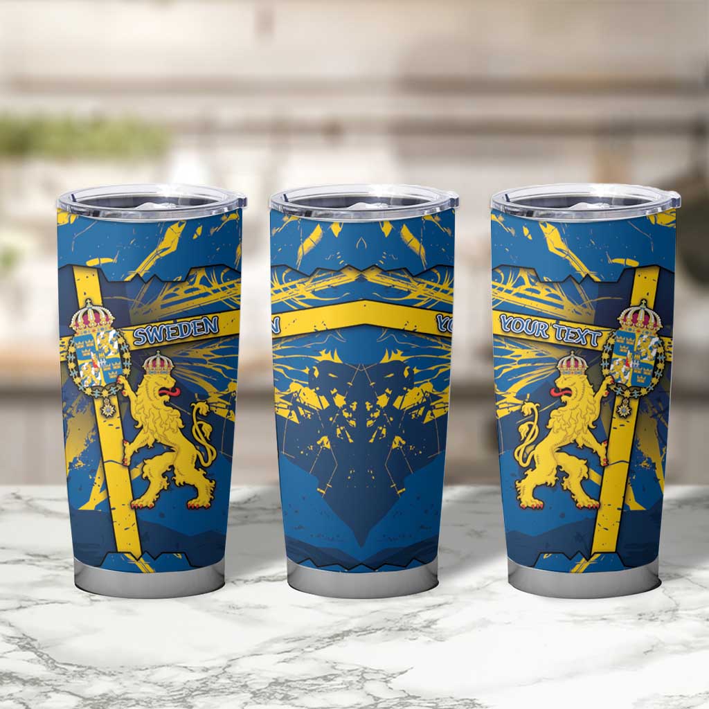 Personalized Sweden Tumbler Cup Coat Of Arms Unique Style - Wonder Print Shop