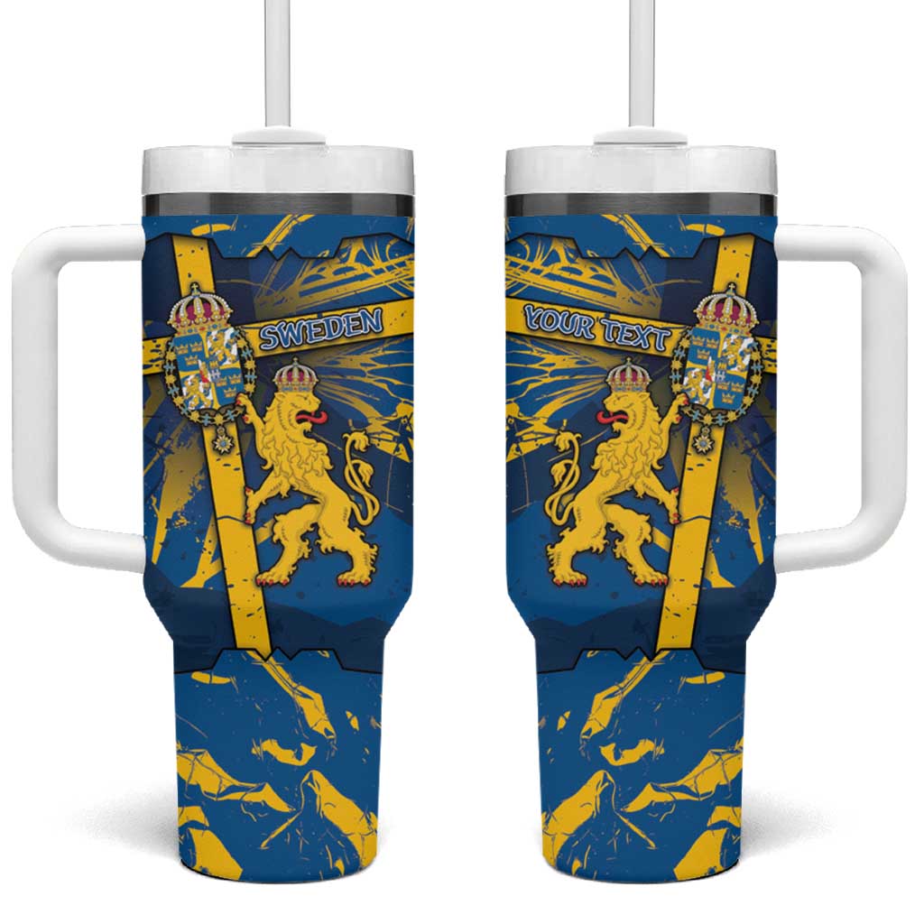 Personalized Sweden Tumbler With Handle Coat Of Arms Unique Style - Wonder Print Shop