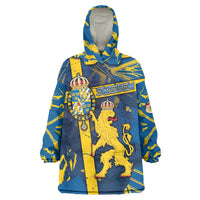Personalized Sweden Wearable Blanket Hoodie Coat Of Arms Unique Style - Wonder Print Shop