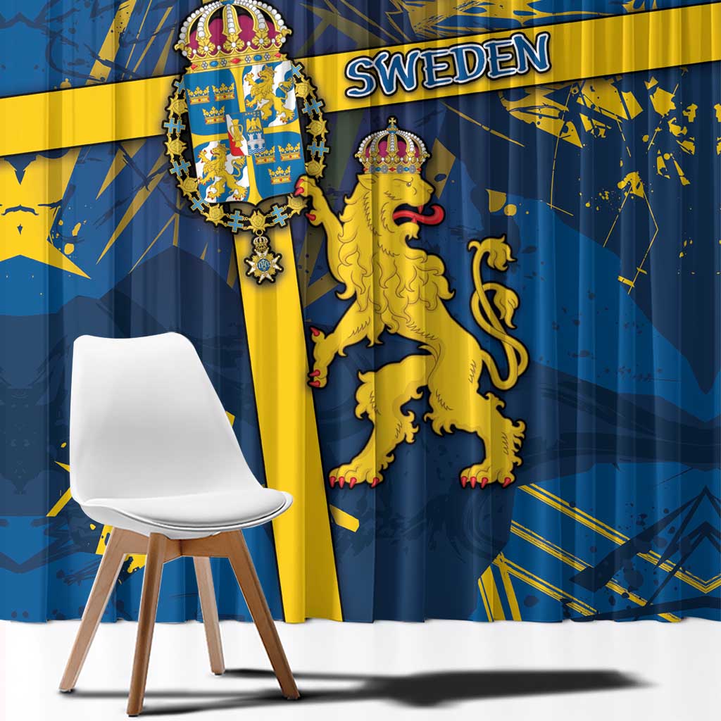 Sweden Window Curtain Coat Of Arms Unique Style - Wonder Print Shop