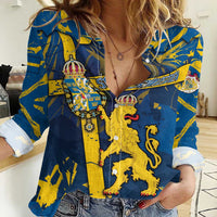 Personalized Sweden Women Casual Shirt Coat Of Arms Unique Style - Wonder Print Shop