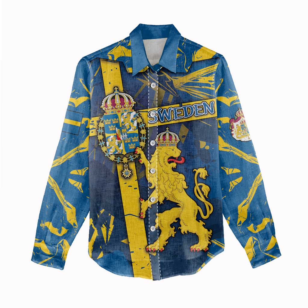 Personalized Sweden Women Casual Shirt Coat Of Arms Unique Style - Wonder Print Shop