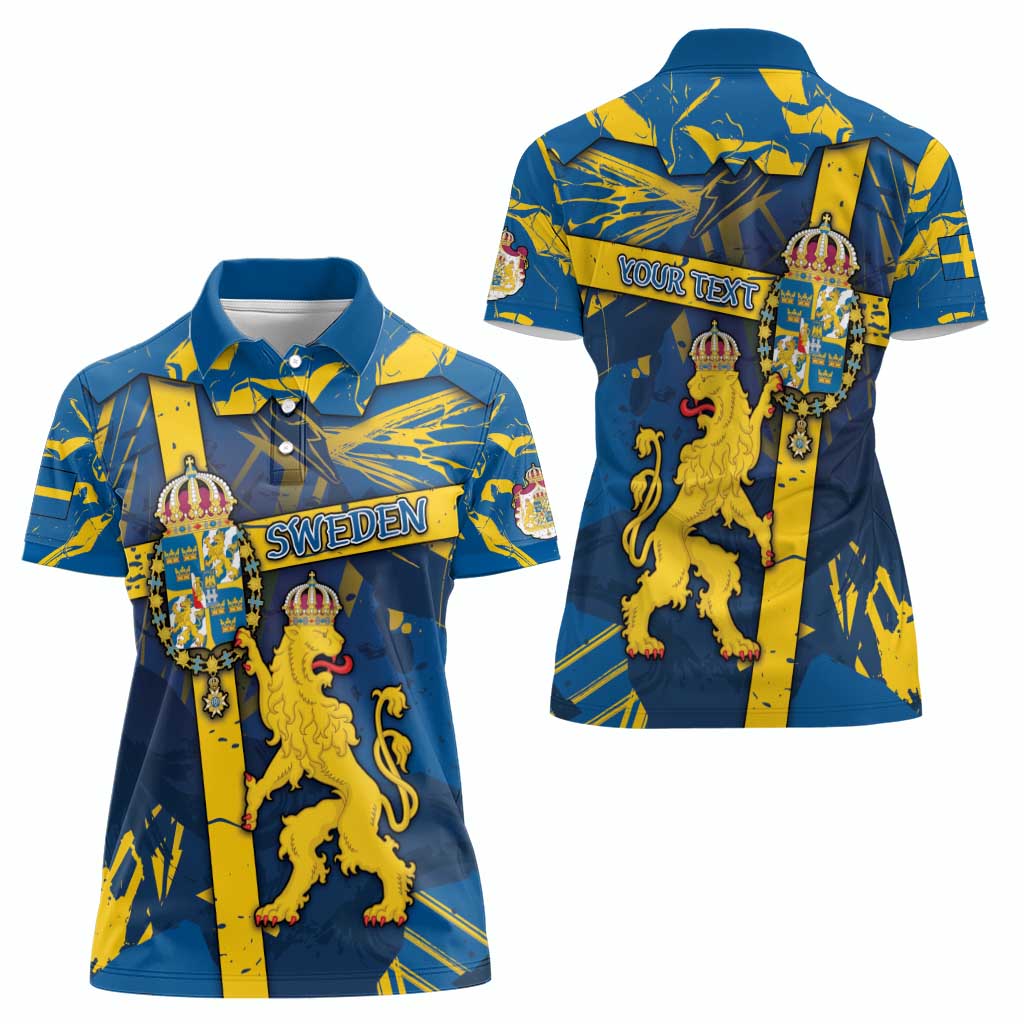 Personalized Sweden Women Polo Shirt Coat Of Arms Unique Style - Wonder Print Shop