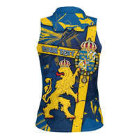 Personalized Sweden Women Sleeveless Polo Shirt Coat Of Arms Unique Style - Wonder Print Shop