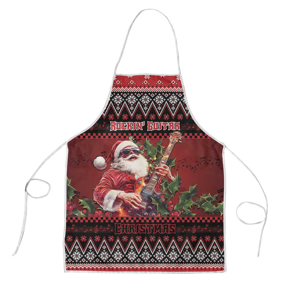 Guitar Christmas Apron Rocking Santa - Wonder Print Shop