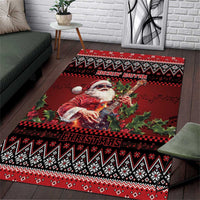 Guitar Christmas Area Rug Rocking Santa - Wonder Print Shop