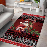 Guitar Christmas Area Rug Rocking Santa - Wonder Print Shop