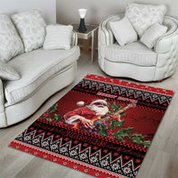 Guitar Christmas Area Rug Rocking Santa - Wonder Print Shop