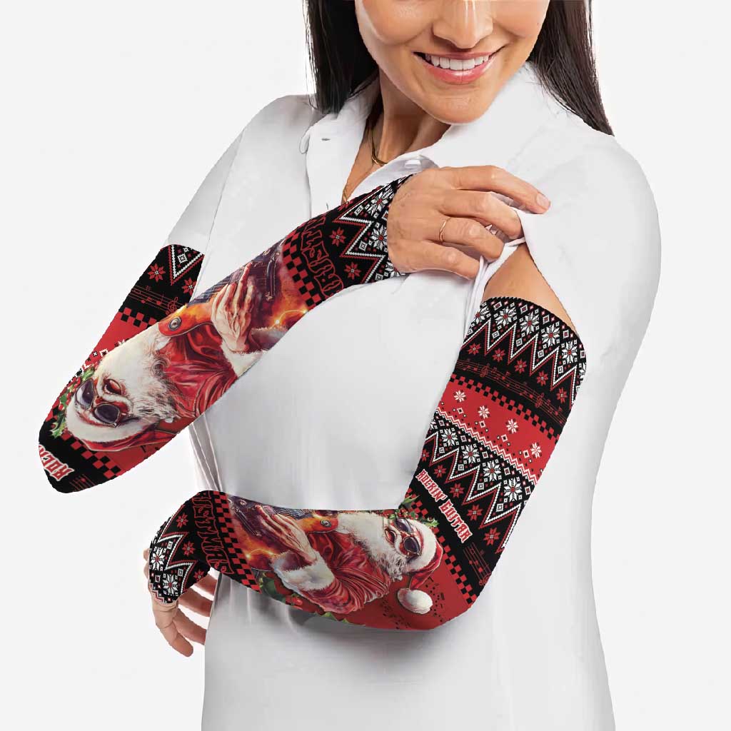 Guitar Christmas Arm Sleeves Rocking Santa - Wonder Print Shop
