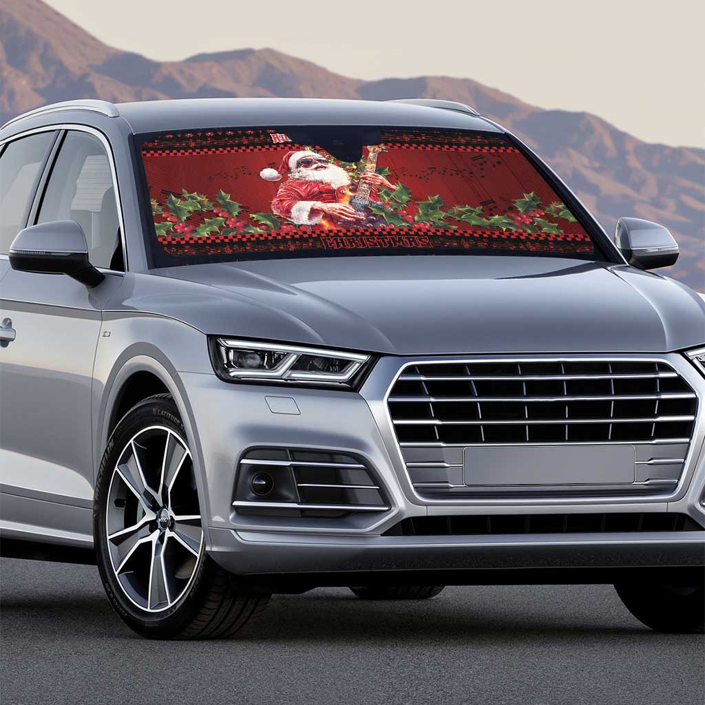 Guitar Christmas Auto Sun Shade Rocking Santa - Wonder Print Shop