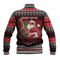 Guitar Christmas Baseball Jacket Rocking Santa - Wonder Print Shop