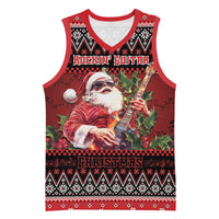 Guitar Christmas Basketball Jersey Rocking Santa - Wonder Print Shop