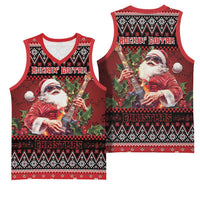Guitar Christmas Basketball Jersey Rocking Santa - Wonder Print Shop