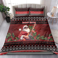Guitar Christmas Bedding Set Rocking Santa - Wonder Print Shop